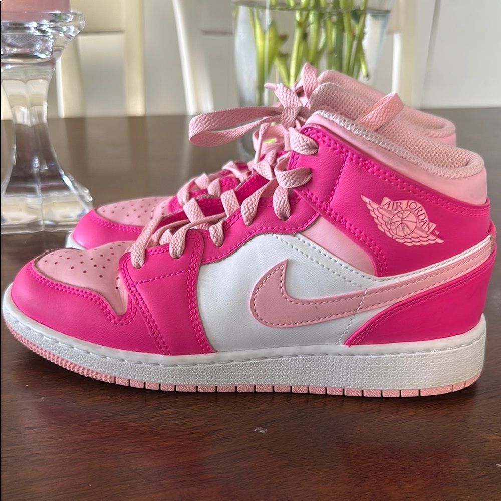 Air Jordan “Barbie” Pink and White High-Top Sneakers